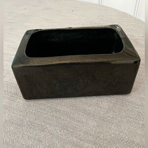 Vintage Frankoma Black Ceramic Planter
